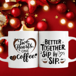 Couples Mug Set – ‘Better Together’ & ‘Two Hearts, One Coffee