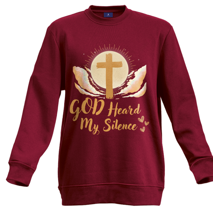 “GOD Heard My Silence” Unisex Sweater | Faith Apparel - Image 3